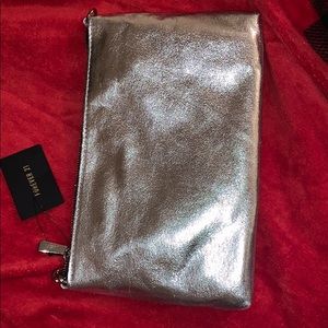 Silver Metallic Clutch or Crossbody purse